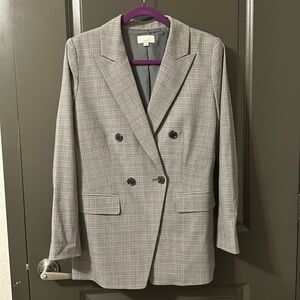 Loft gray jacket with gray/black/pink size 10